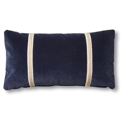 Mallory 12x23 Lumbar Pillow, Navy Velvet 1 Mallory 12x23 Lumbar Pillow, Navy Velvet