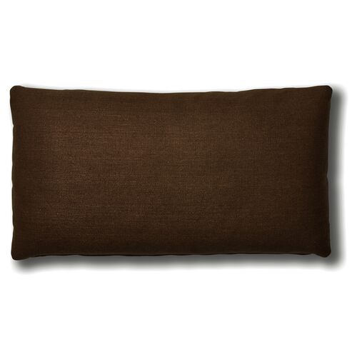 Ada Long Lumbar Pillow, Walnut Linen