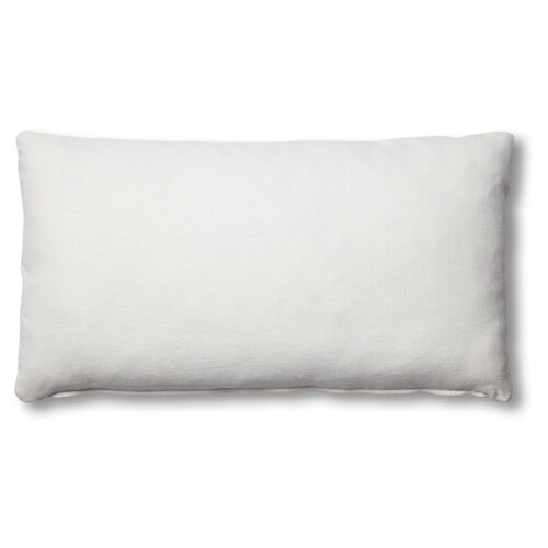 Ada Long Lumbar Pillow, White Linen