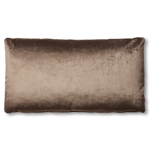 Ada Long Lumbar Pillow, Sky Gray Velvet