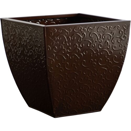 Embossed Metal Scroll Planter