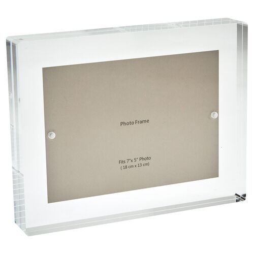 Lucite Floating Block Picture Frame, Clear 1 Lucite Floating Block Picture Frame, Clear