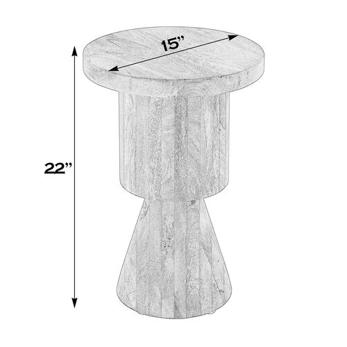 Banyan Round Abstract Mango Wood Pedestal Base Side Table, Natural 6 Banyan Round Abstract Mango Wood Pedestal Base Side Table, Natural