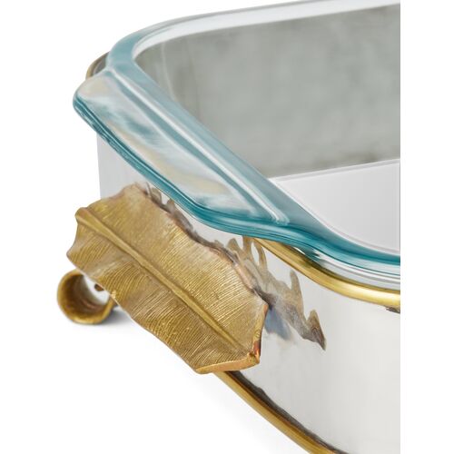 Burvant Square Casserole Holder, Silver/Brass 3 Burvant Square Casserole Holder, Silver/Brass