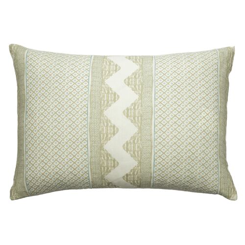 Kennedy 16x24 Lumbar Pillow, Sage/Cream 1 Kennedy 16x24 Lumbar Pillow, Sage/Cream