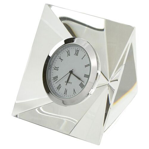 Crystal Glass Clock, Clear 1 Crystal Glass Clock, Clear
