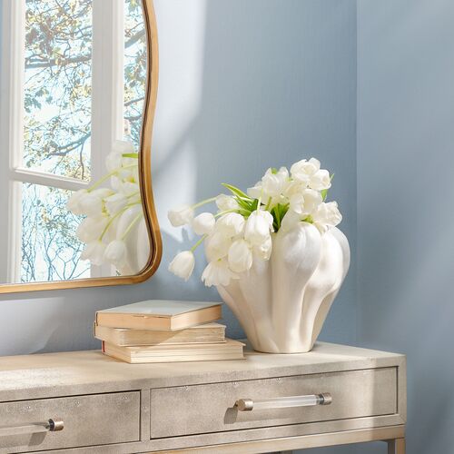 Tulip Ceramic Vase, Off White 4 Tulip Ceramic Vase, Off White