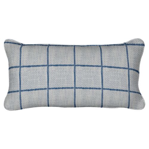 Capetown 12x21 Lumbar Pillow, Cobalt Windowpane 1 Capetown 12x21 Lumbar Pillow, Cobalt Windowpane
