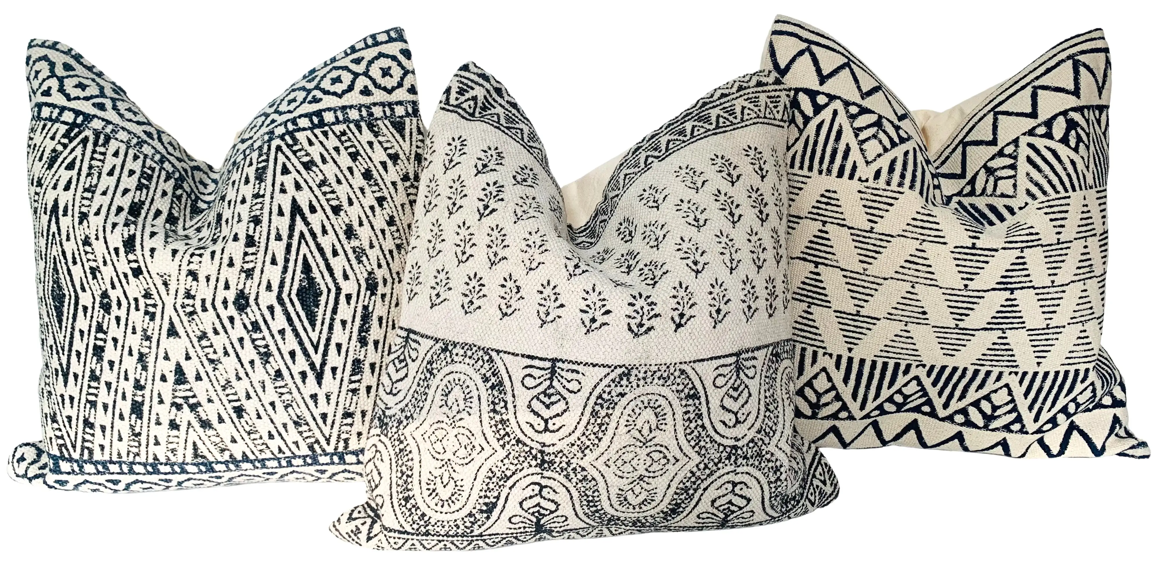 Indian Hand-Printed Pillows S3 2 Indian Hand-Printed Pillows S3