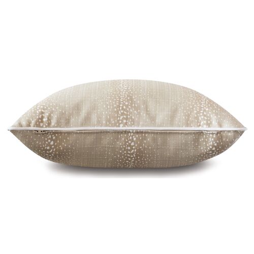 Evie 20x20 Outdoor Pillow, Tan/White 2 Evie 20x20 Outdoor Pillow, Tan/White