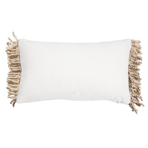 Sadie 14x24 Lumbar Outdoor Pillow, White/Almond 1 Sadie 14x24 Lumbar Outdoor Pillow, White/Almond