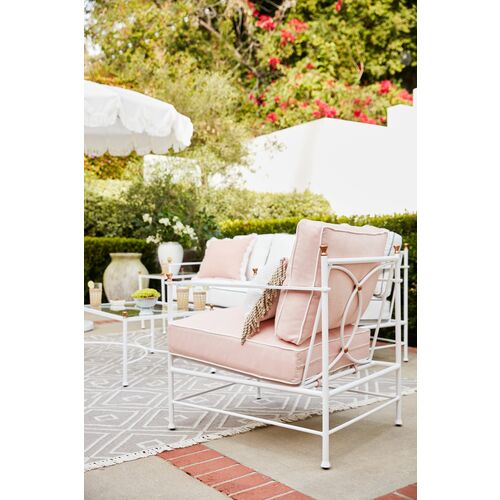 Sadie 14x24 Lumbar Outdoor Pillow, White/Almond 3 Sadie 14x24 Lumbar Outdoor Pillow, White/Almond