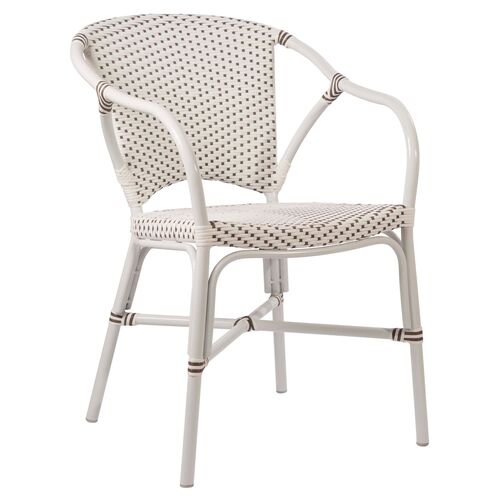 Valerie Outdoor Bistro Chair, White/Cappuccino