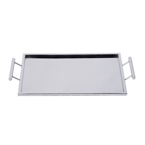 Tamsin Rectangular Serving Tray, Polished Silver 2 Tamsin Rectangular Serving Tray, Polished Silver