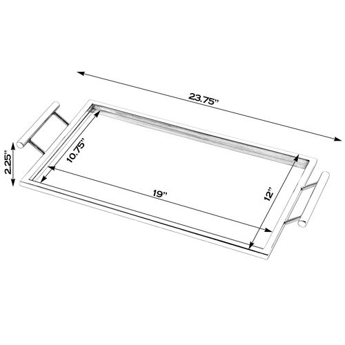Tamsin Rectangular Serving Tray, Polished Silver 4 Tamsin Rectangular Serving Tray, Polished Silver
