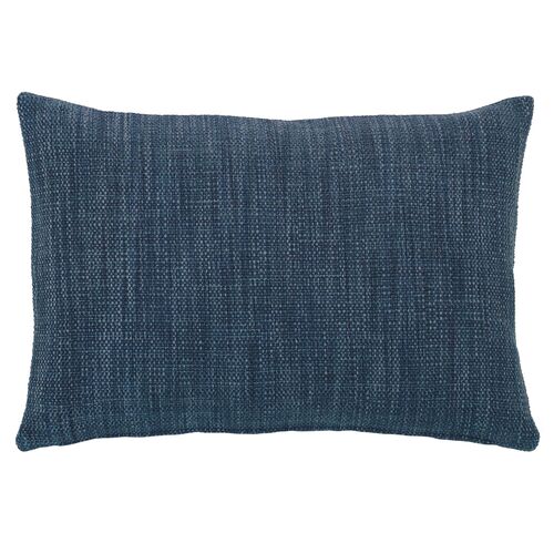 Wave Emroidered Lumbar Pillow, Blue/White 2 Wave Emroidered Lumbar Pillow, Blue/White