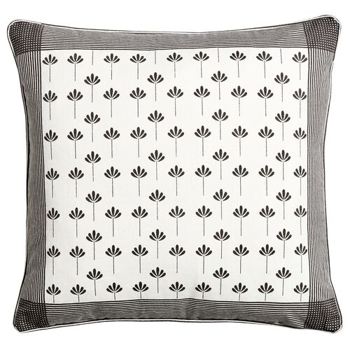 Kew Pillow, Ivory/Charcoal 1 Kew Pillow, Ivory/Charcoal