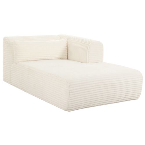 Phoenix Modular RF Chaise, Cream Corduroy Performance