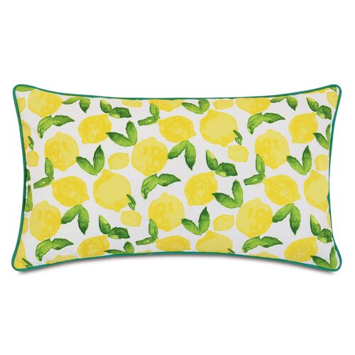 Benita Lumbar Outdoor Pillow, Lemons 1 Benita Lumbar Outdoor Pillow, Lemons