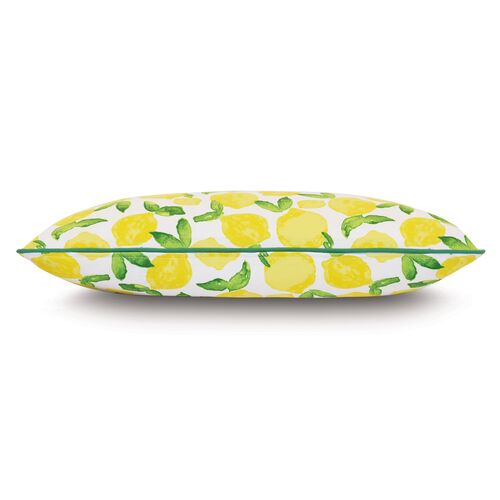 Benita Lumbar Outdoor Pillow, Lemons 2 Benita Lumbar Outdoor Pillow, Lemons