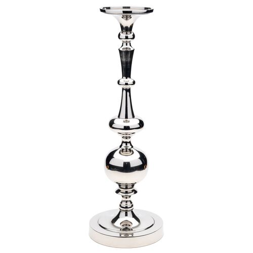 Nickel Pillar Ball Candleholder 1 Nickel Pillar Ball Candleholder
