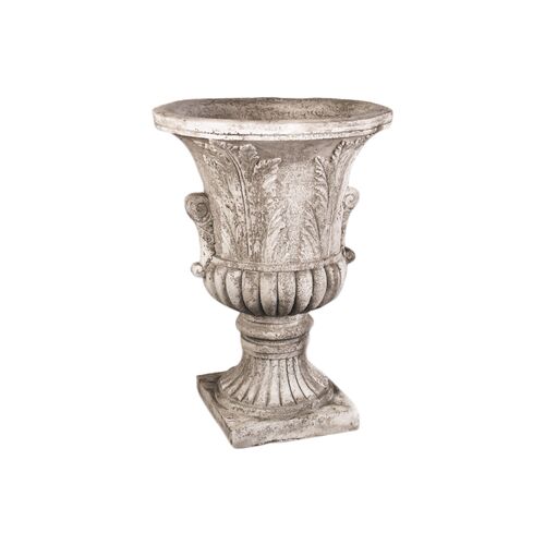 30" Acanthus-Leaf Urn, Cathedral White 1 30" Acanthus-Leaf Urn, Cathedral White