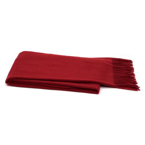 Solid Cashmere Throw, Dark Crimson 1 Solid Cashmere Throw, Dark Crimson