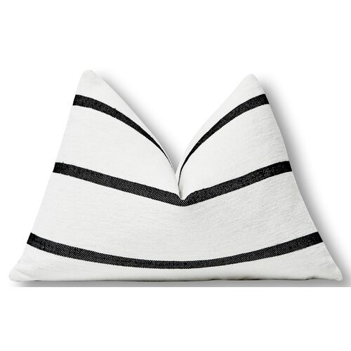 Hana 25x16 lumbar Pillow, White/Black 1 Hana 25x16 lumbar Pillow, White/Black