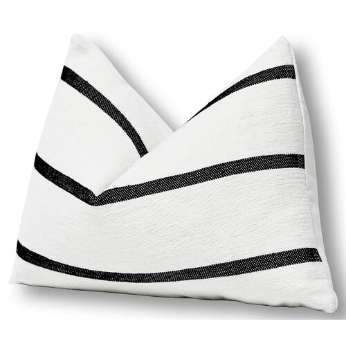 Hana 25x16 lumbar Pillow, White/Black 2 Hana 25x16 lumbar Pillow, White/Black