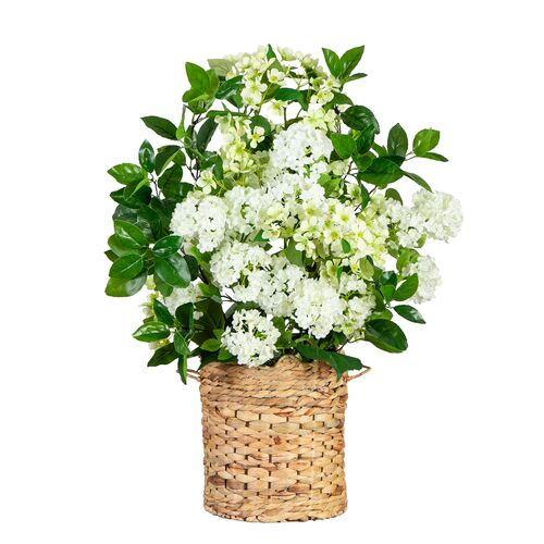 31" Faux Mixed Flower Arrangement in Hyacinth Weave Basket 1 31" Faux Mixed Flower Arrangement in Hyacinth Weave Basket