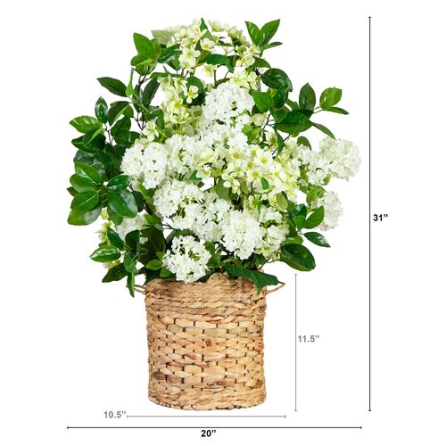 31" Faux Mixed Flower Arrangement in Hyacinth Weave Basket 7 31" Faux Mixed Flower Arrangement in Hyacinth Weave Basket