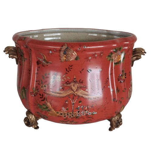 Renwick Porcelain Planter III, Salmon