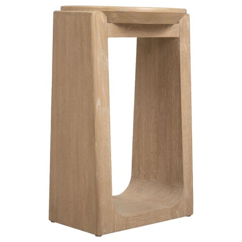 Helena Oak/ Marble Inlay Spot Table, Natural 1 Helena Oak/ Marble Inlay Spot Table, Natural
