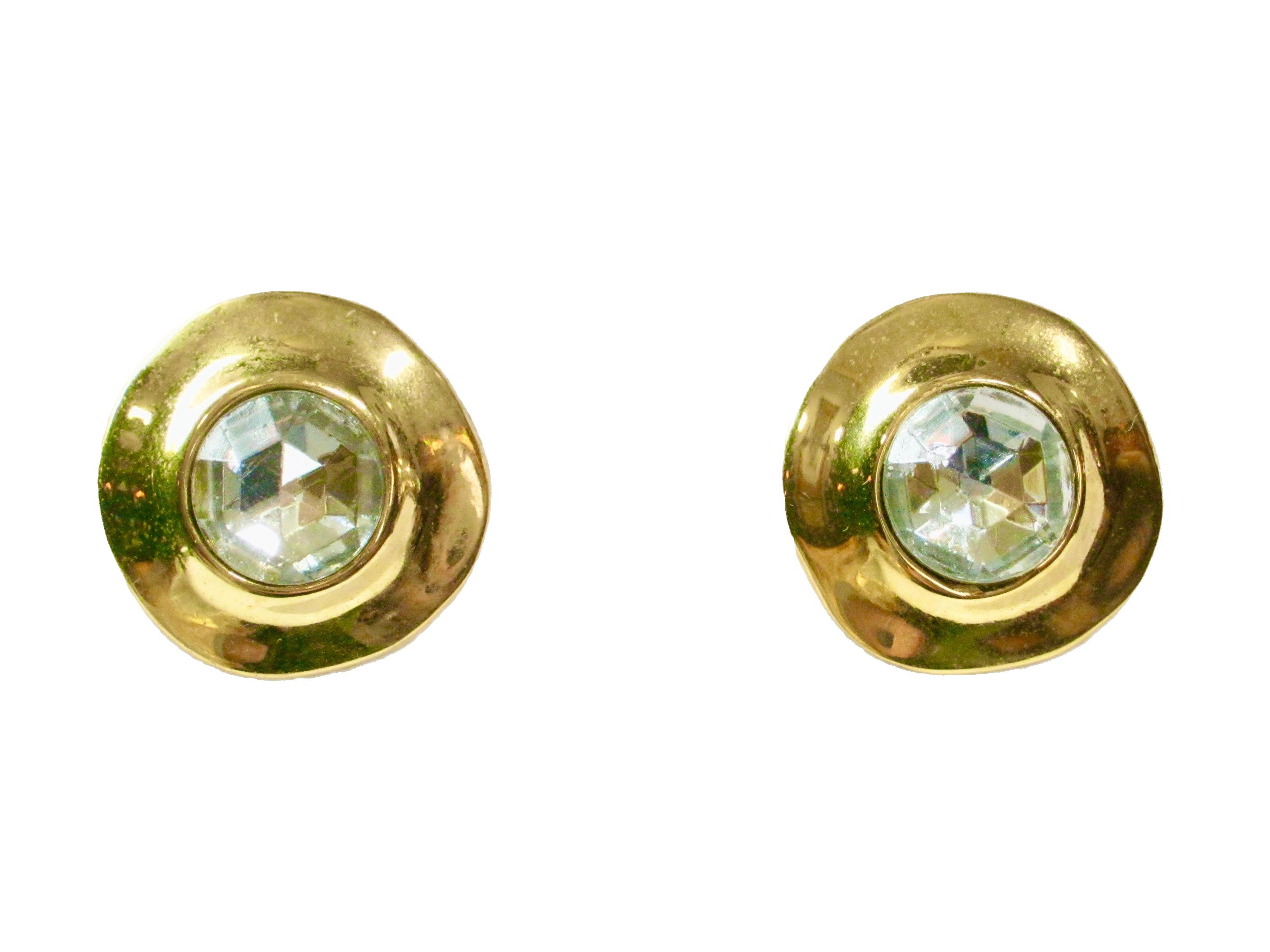 Givenchy Hammered Gold Crystal Earrings 1 Givenchy Hammered Gold Crystal Earrings