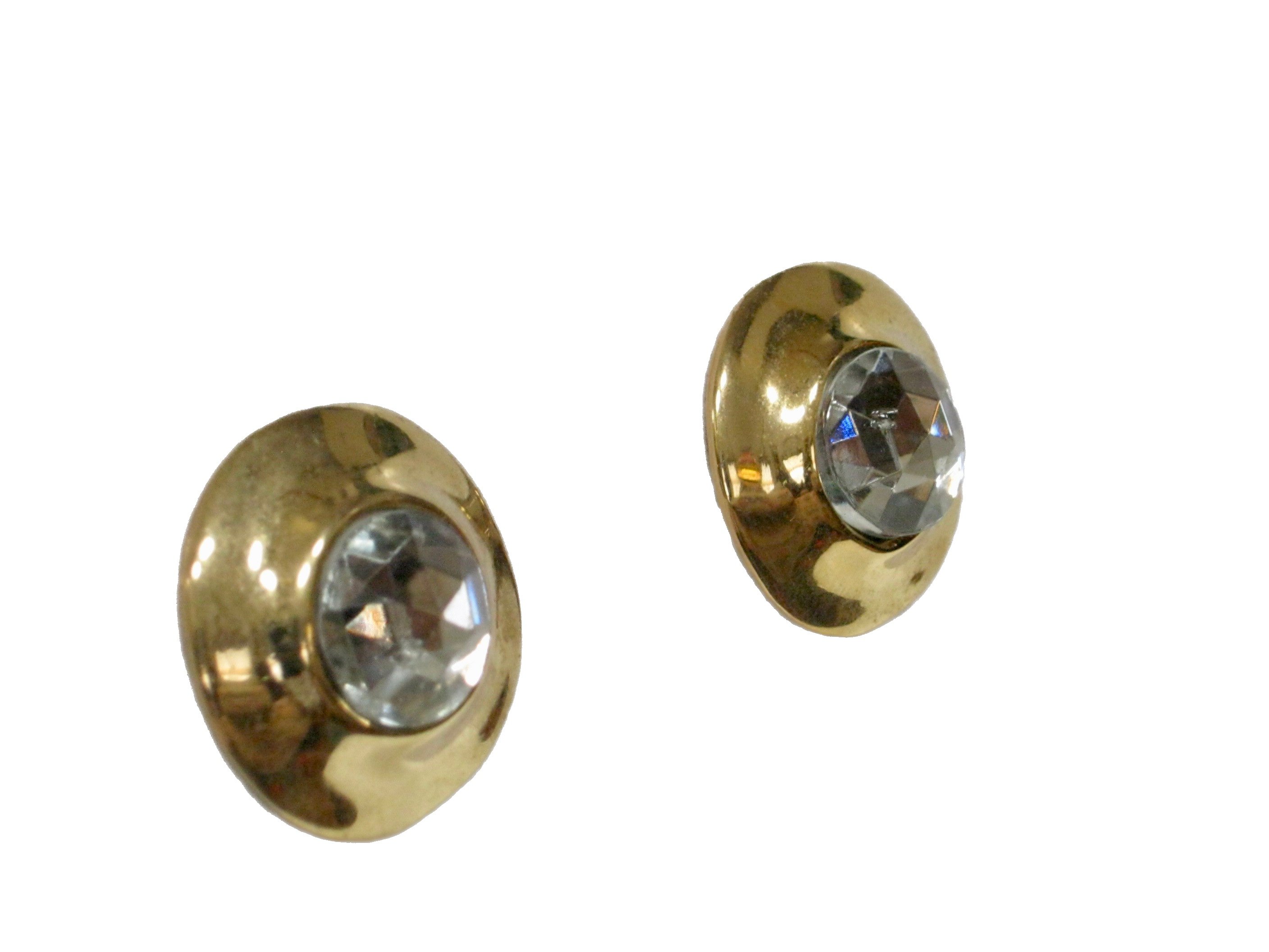 Givenchy Hammered Gold Crystal Earrings 2 Givenchy Hammered Gold Crystal Earrings