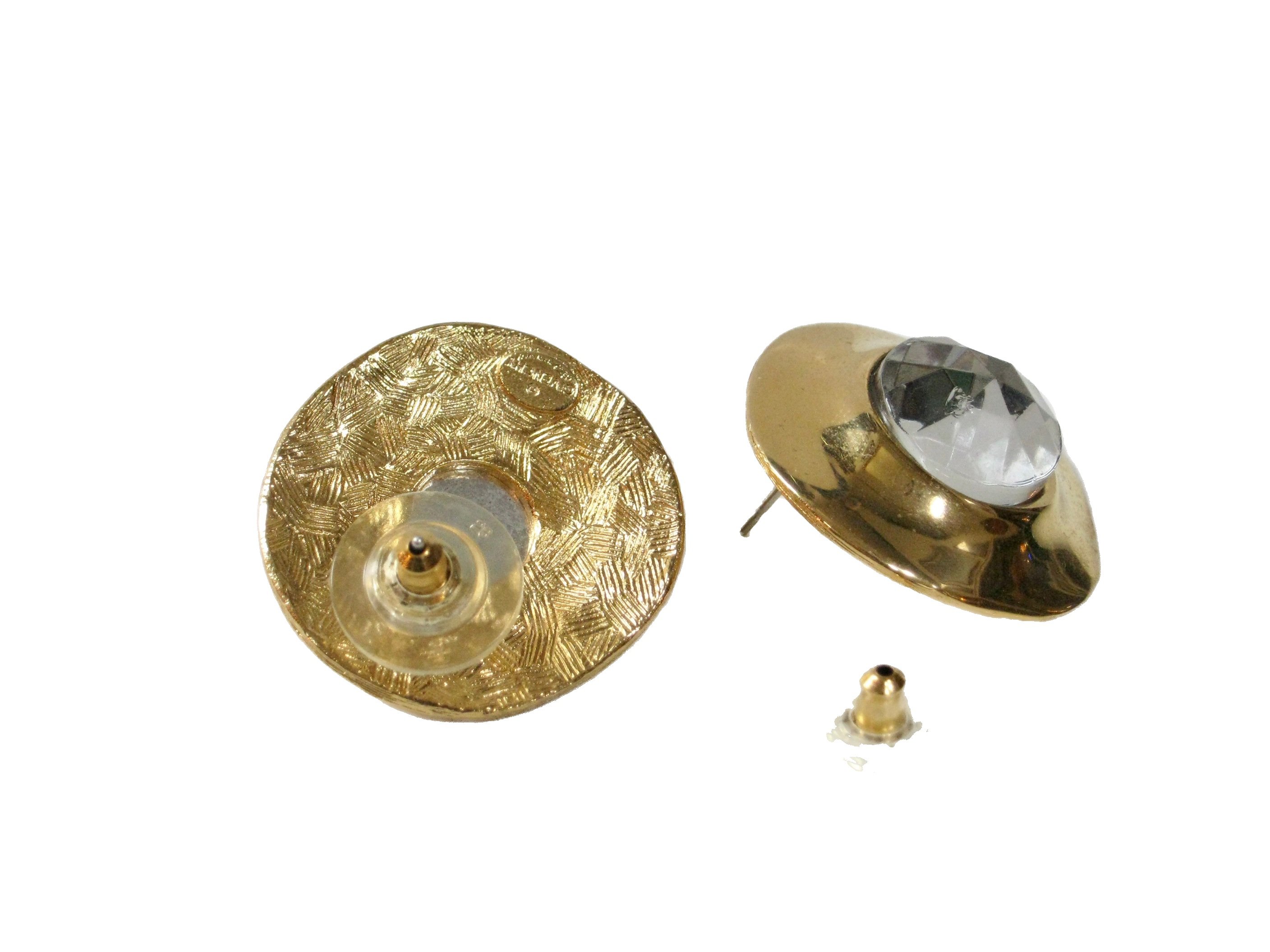 Givenchy Hammered Gold Crystal Earrings 3 Givenchy Hammered Gold Crystal Earrings