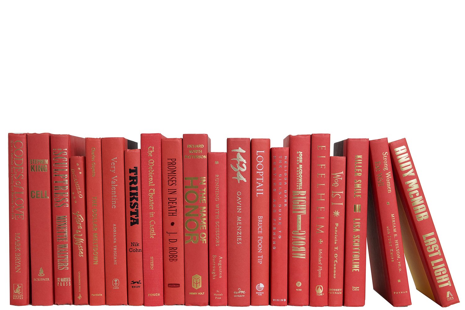 Modern Decorative Books by the Foot, Gala Red 1 Modern Decorative Books by the Foot, Gala Red