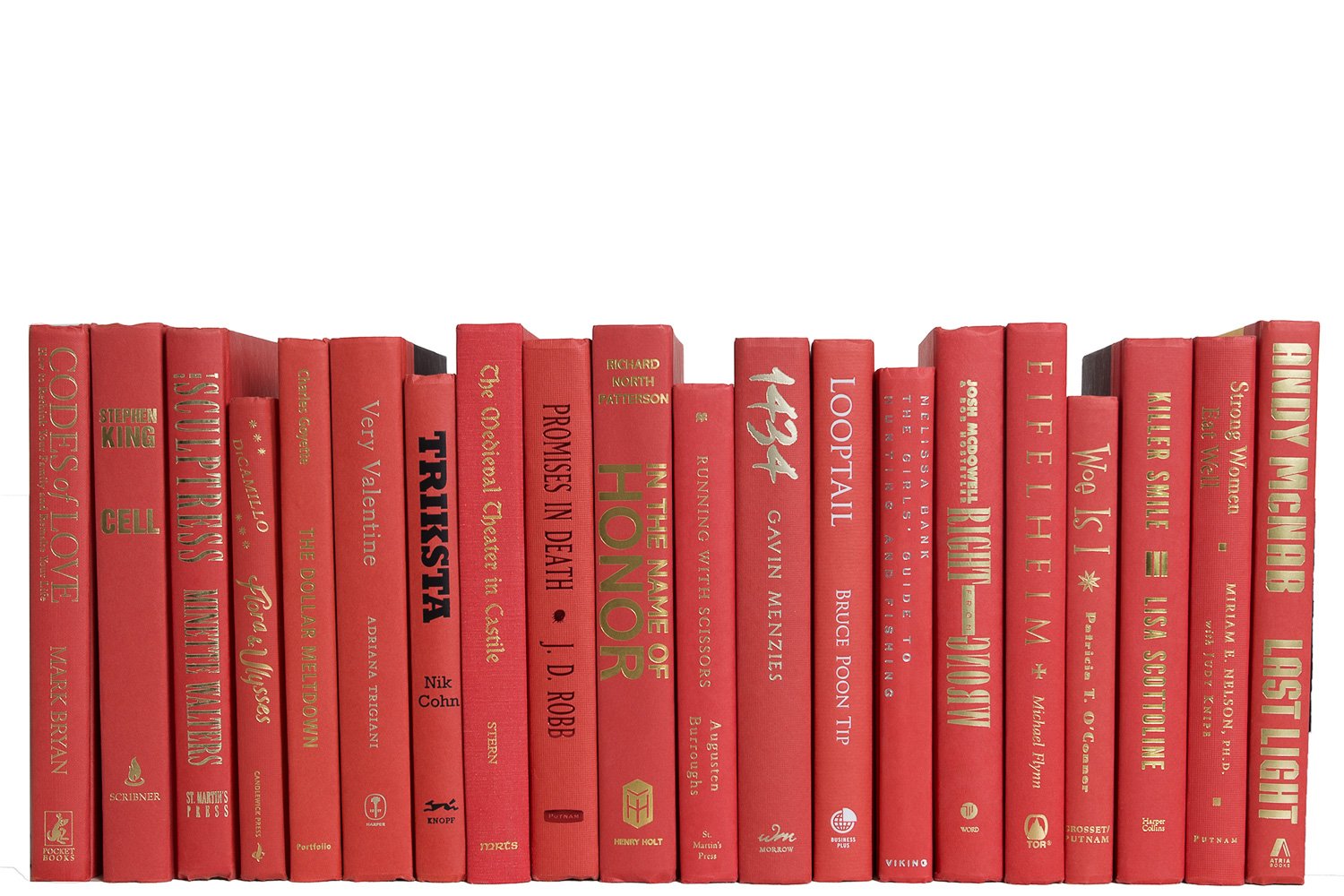 Modern Decorative Books by the Foot, Gala Red 2 Modern Decorative Books by the Foot, Gala Red
