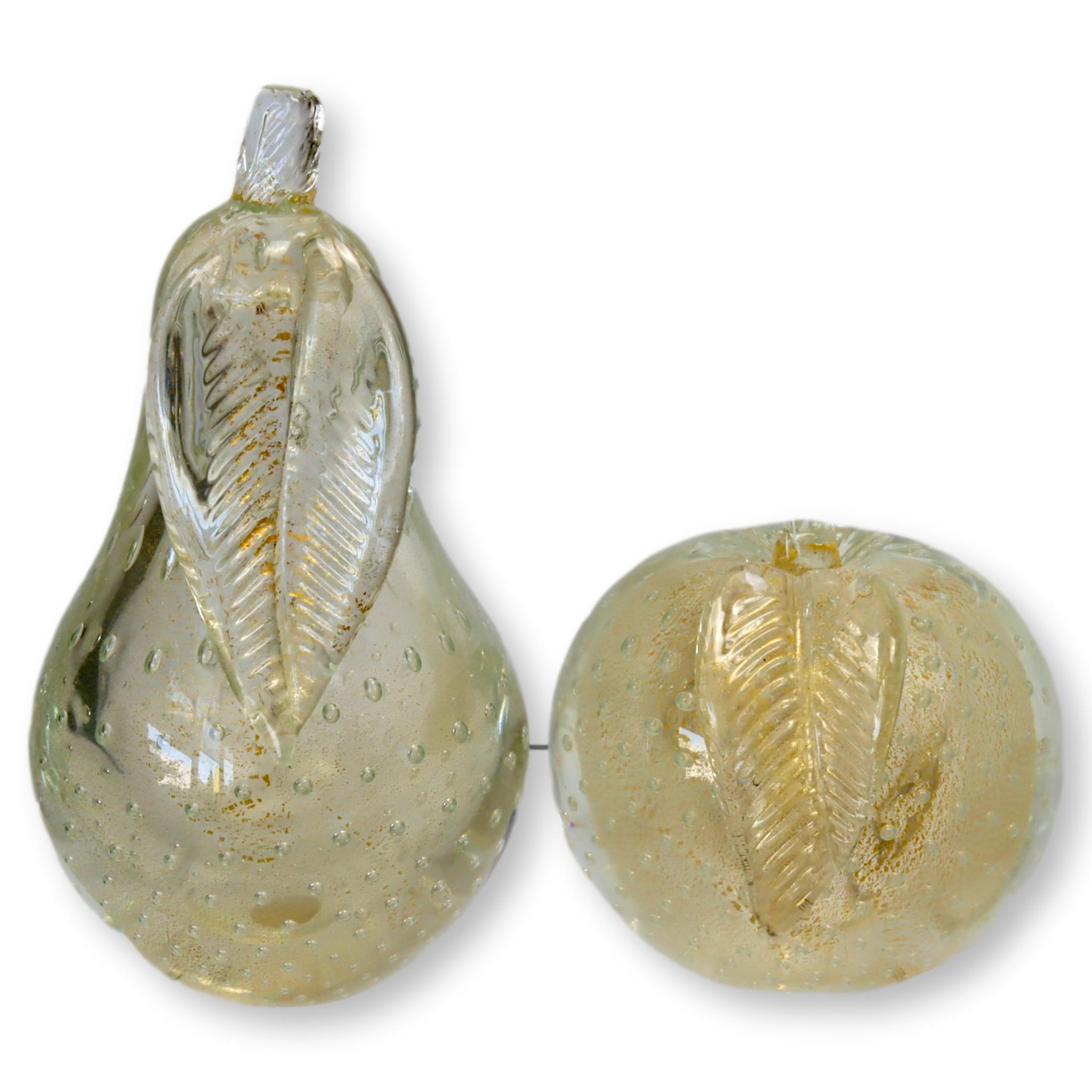 Midcentury Murano Pear & Apple Bookends 1 Midcentury Murano Pear & Apple Bookends