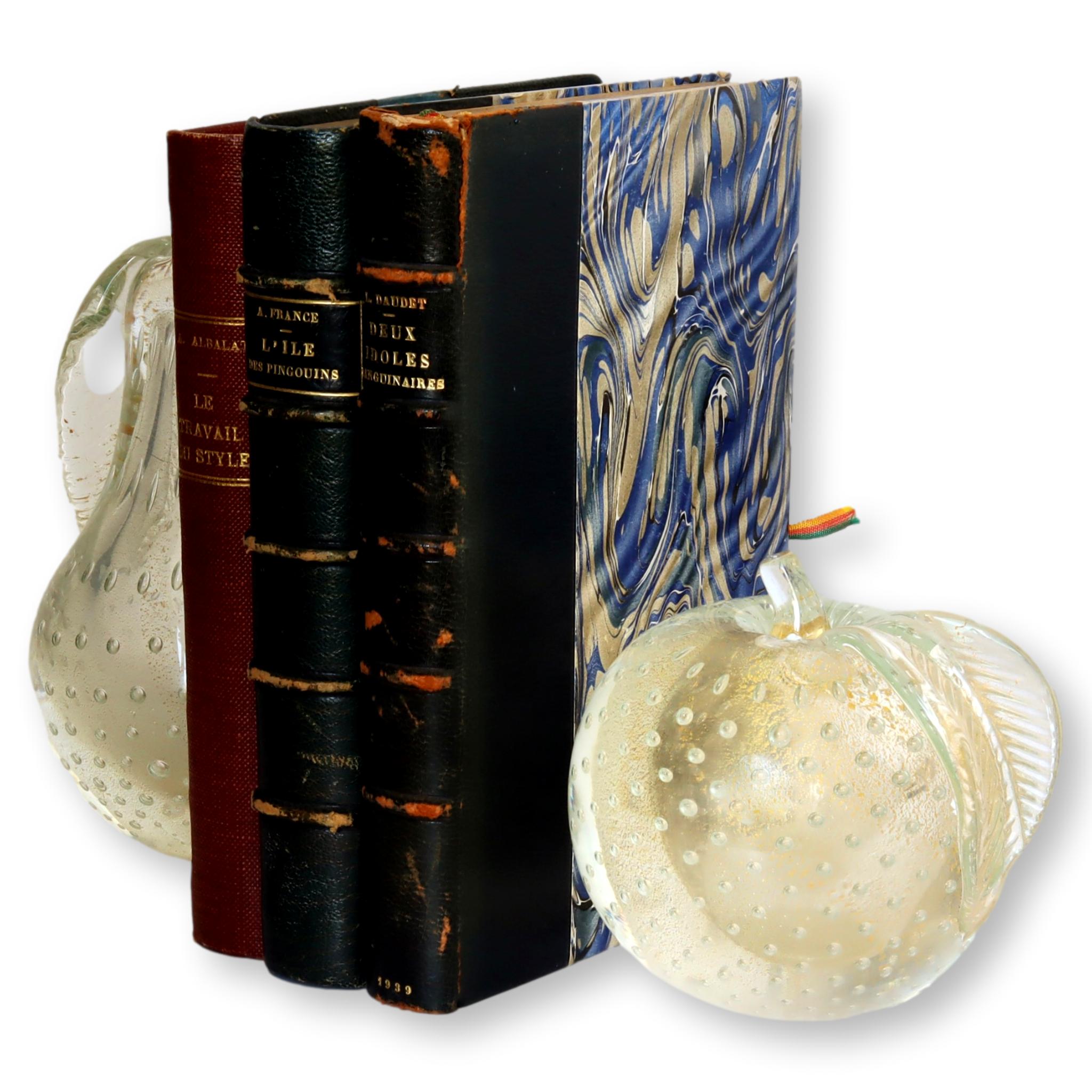 Midcentury Murano Pear & Apple Bookends 3 Midcentury Murano Pear & Apple Bookends