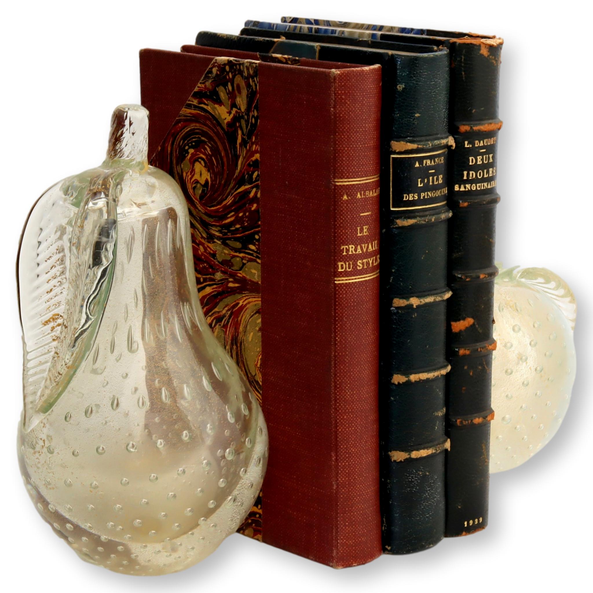 Midcentury Murano Pear & Apple Bookends 4 Midcentury Murano Pear & Apple Bookends