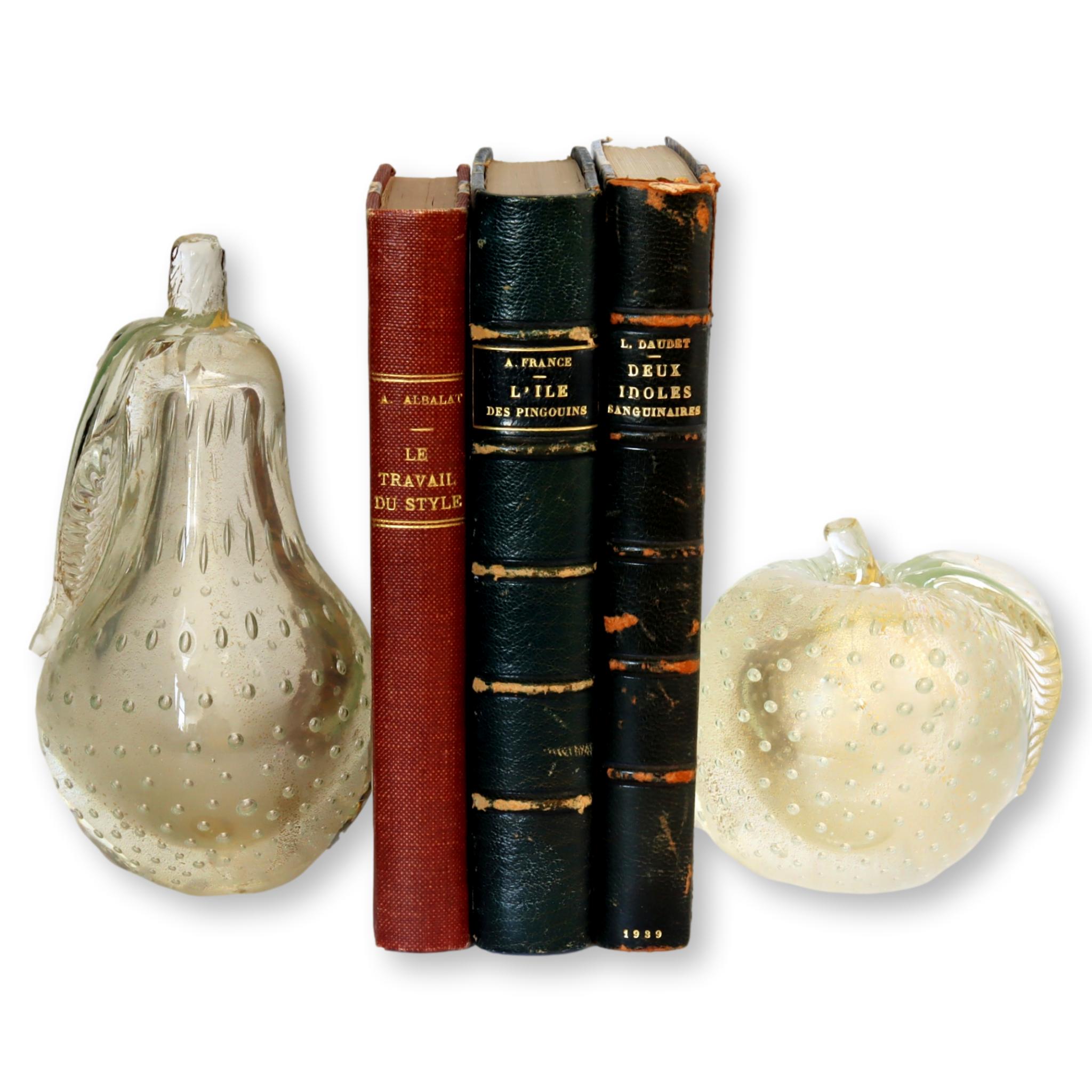 Midcentury Murano Pear & Apple Bookends 6 Midcentury Murano Pear & Apple Bookends