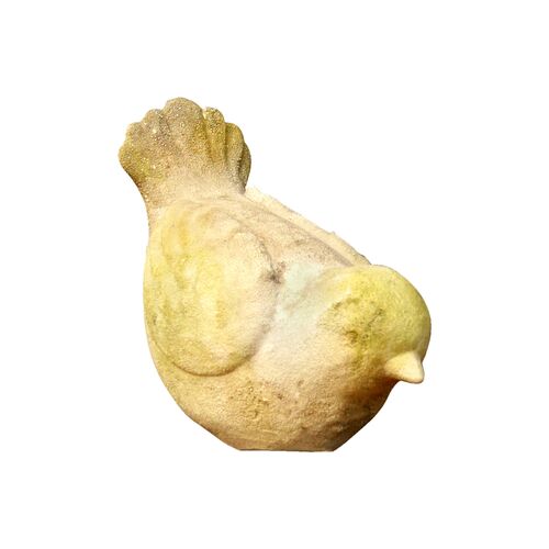 9" Roof Bird Looking, White Moss 1 9" Roof Bird Looking, White Moss