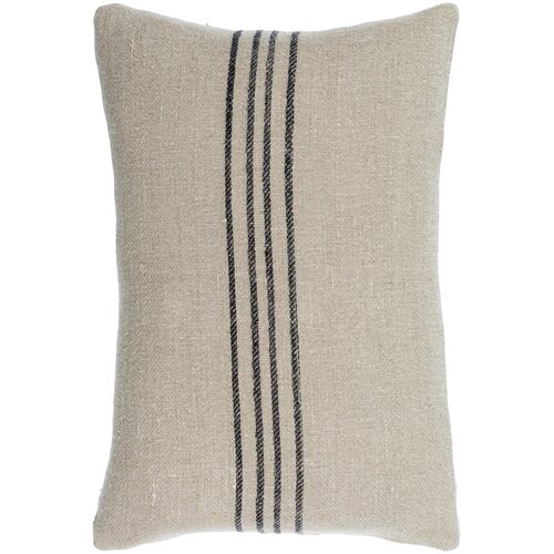 Brett Linen Stripe Lumbar Pillow,Brown/Black 2 Brett Linen Stripe Lumbar Pillow,Brown/Black