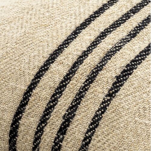 Brett Linen Stripe Lumbar Pillow,Brown/Black 4 Brett Linen Stripe Lumbar Pillow,Brown/Black