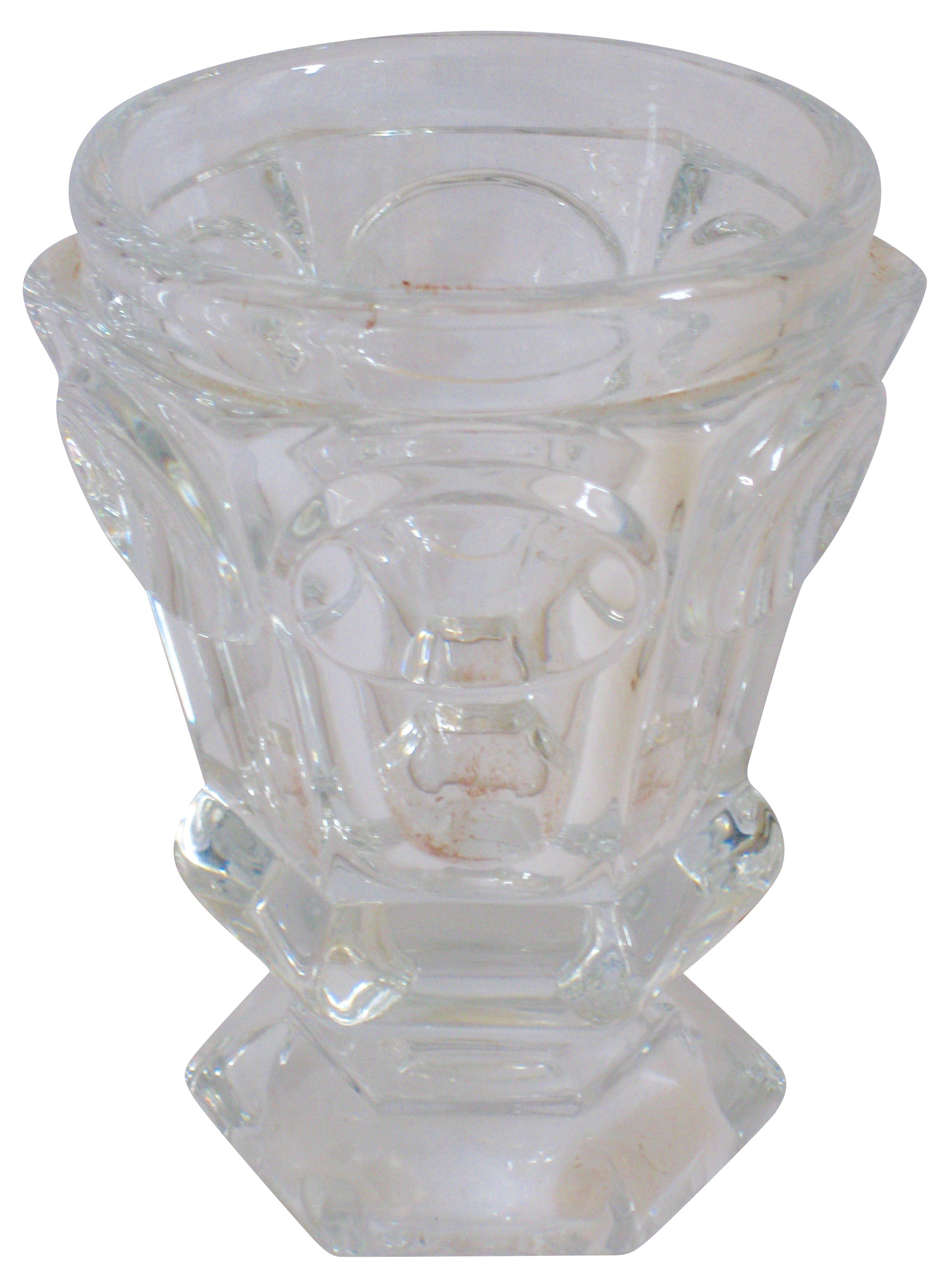 Baccarat Faceted Pedestal Vase 3 Baccarat Faceted Pedestal Vase