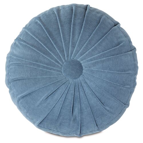 Libby Tambourine Pillow, Blue Velvet 1 Libby Tambourine Pillow, Blue Velvet