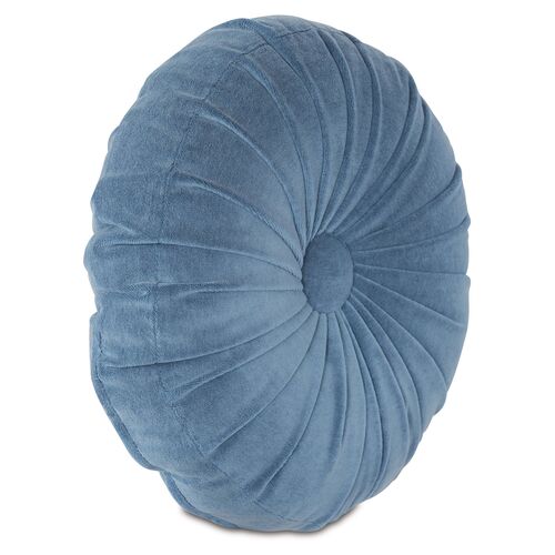 Libby Tambourine Pillow, Blue Velvet 2 Libby Tambourine Pillow, Blue Velvet