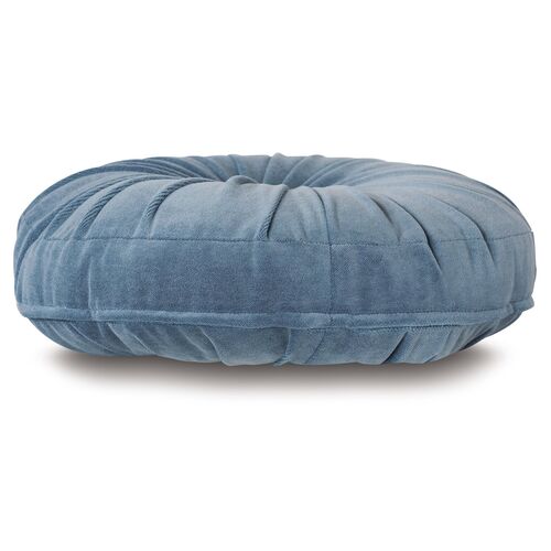 Libby Tambourine Pillow, Blue Velvet 3 Libby Tambourine Pillow, Blue Velvet