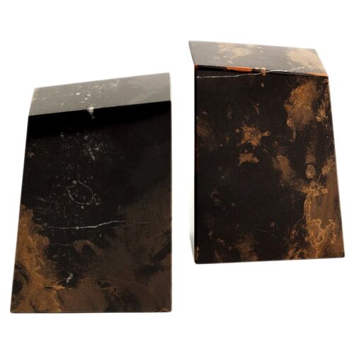 S/2 Marble Bookends 1 S/2 Marble Bookends